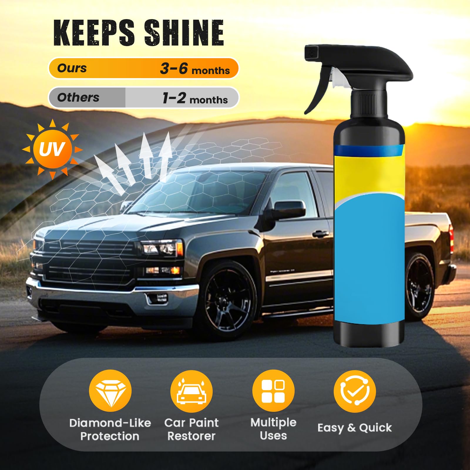 Ceramic Wax & Coating for Cars, Scratch Repair & Renew Polish, High Gloss Paint Protection Wax with Hydrophobic Layer, Long-Lasting Car Wax to Hide Scratches (3.5oz, Easy Application)
