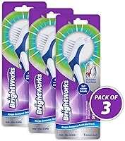 Vista 2 de BrightWorks Cepillo para dentaduras postizas, doble acción, azul, manual, 3 unidades (paquete de 3)