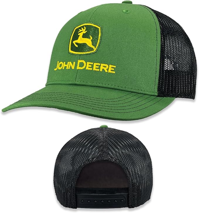 John Deere Vintage Mesh Trucker Pet Voor Heren - Comfortabele Baseball Cap Met Geborduurd Logo