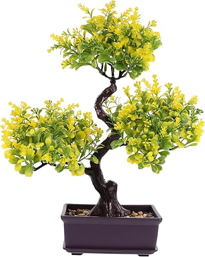 Miniatura 1 de Cabilock Árbol bonsái artificial, decoración de plantas de bonsái falsas en maceta, decoración de plantas de imitación de simulación, adorno de pino