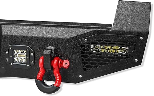 Miniatura 4 de Parachoques Trasero para T-acoma, Aaiwa Camioneta Todo Terreno con Parachoques con 4 Luces LED y 2 Anillos en D Compatible con T-acoma 2016 2017