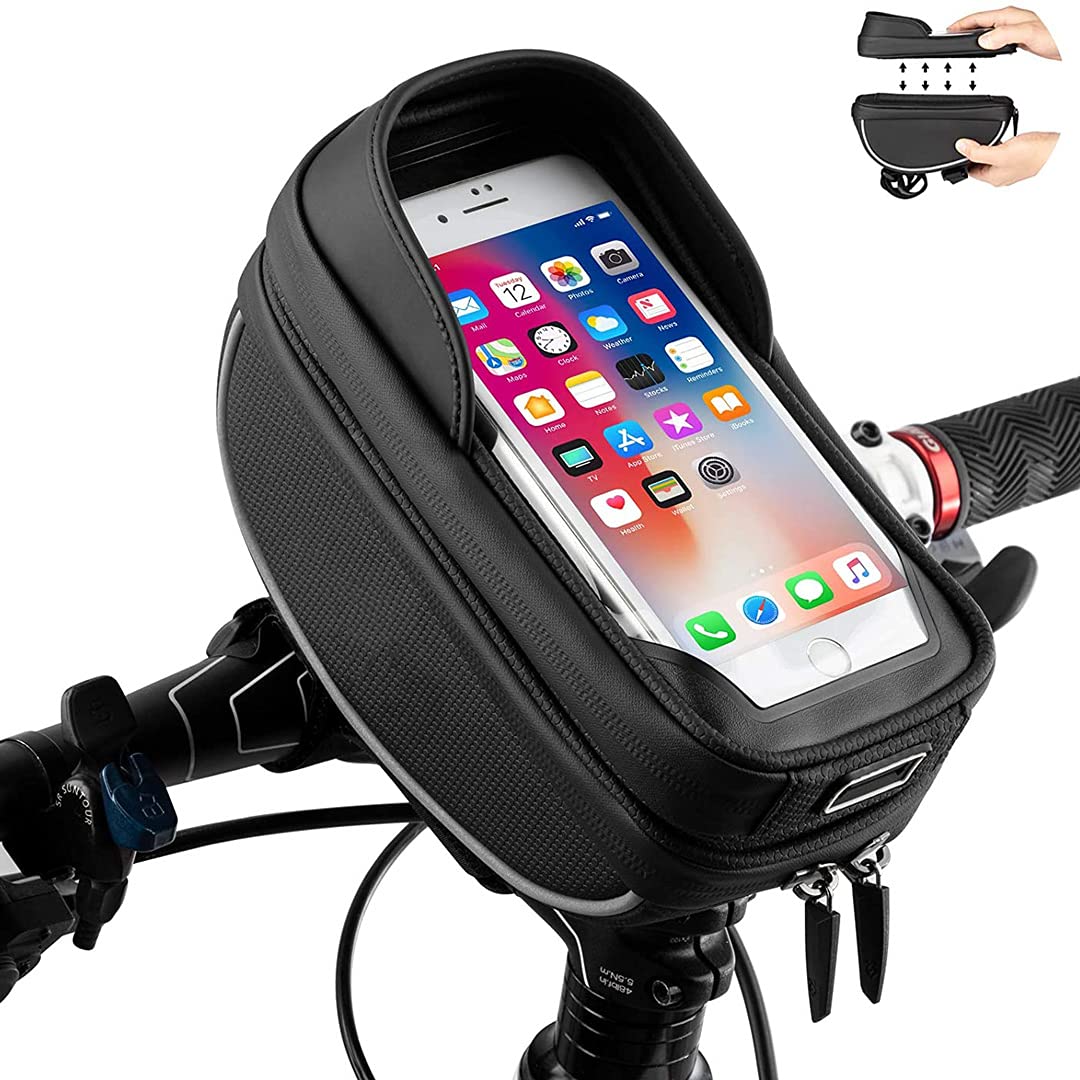 Sac de guidon de vélo étanche avec support téléphone tact