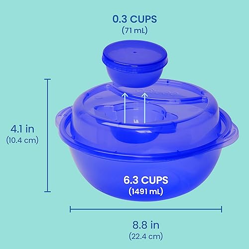Miniatura 6 de EasyLunchboxes - Recipientes para ensalada - Cuenco reutilizable con vaso integrado a prueba de fugas para ensalada pasta cereales arroz y más -