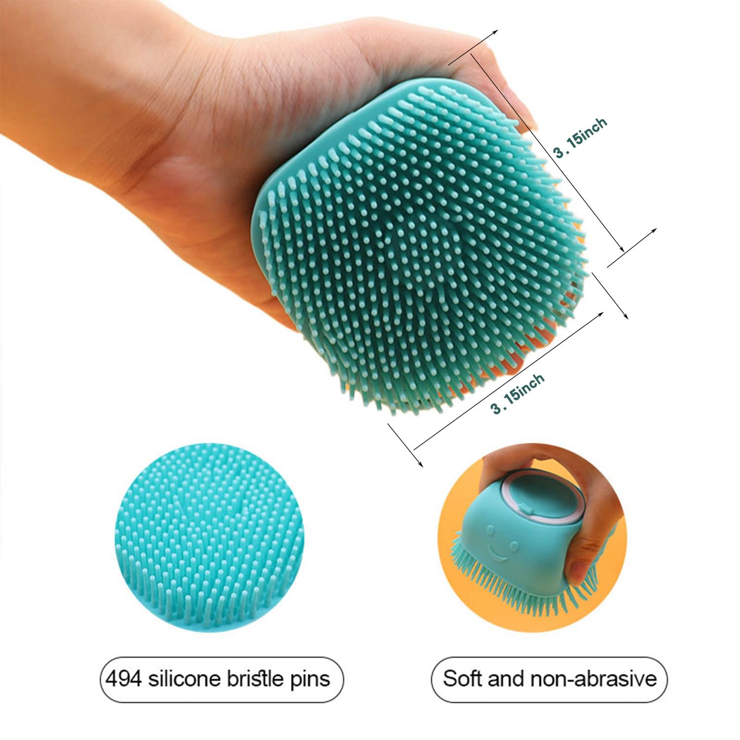 Pets Bath Brush | Scrubber for Bath | Dog Shampoo Brush | Dog Washing/Shower Brush, Suitable for Short/Long Haired Dogs, Dog Brush for Shedding, Bathing, Massaging & Grooming (blue) (blue) - image 2