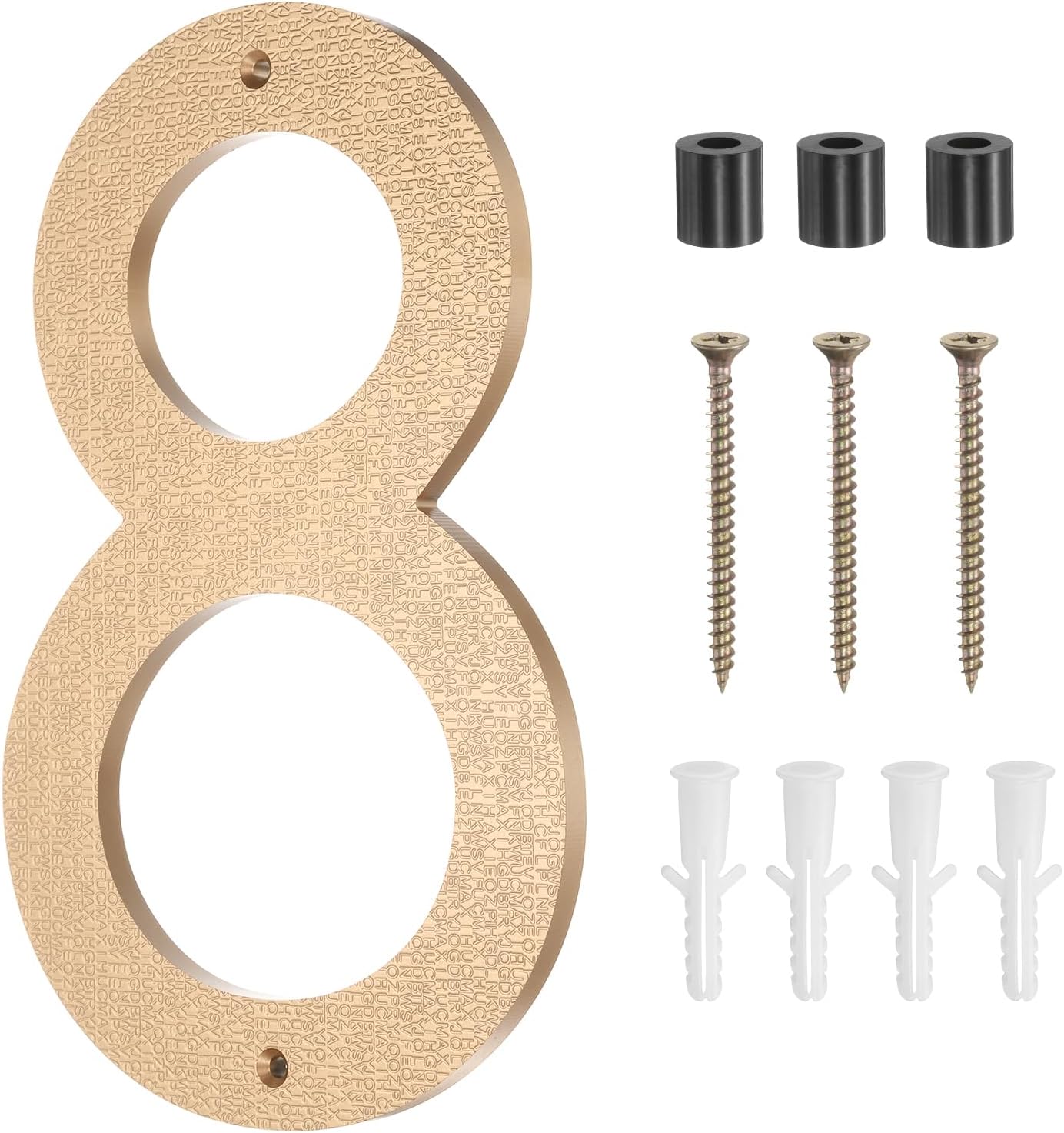 uxcell Modern House Numbers for Outside, 10 Inch Floating Metal Large Address Numbers with Nail Kit for Apartment Office Hotel Room Signs(Gold, Number 9)