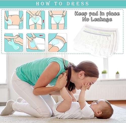 Miniatura 4 de Ropa interior posparto de malla, pantalones de maternidad desechables para recuperación de cesárea, bragas transpirables sin costuras
