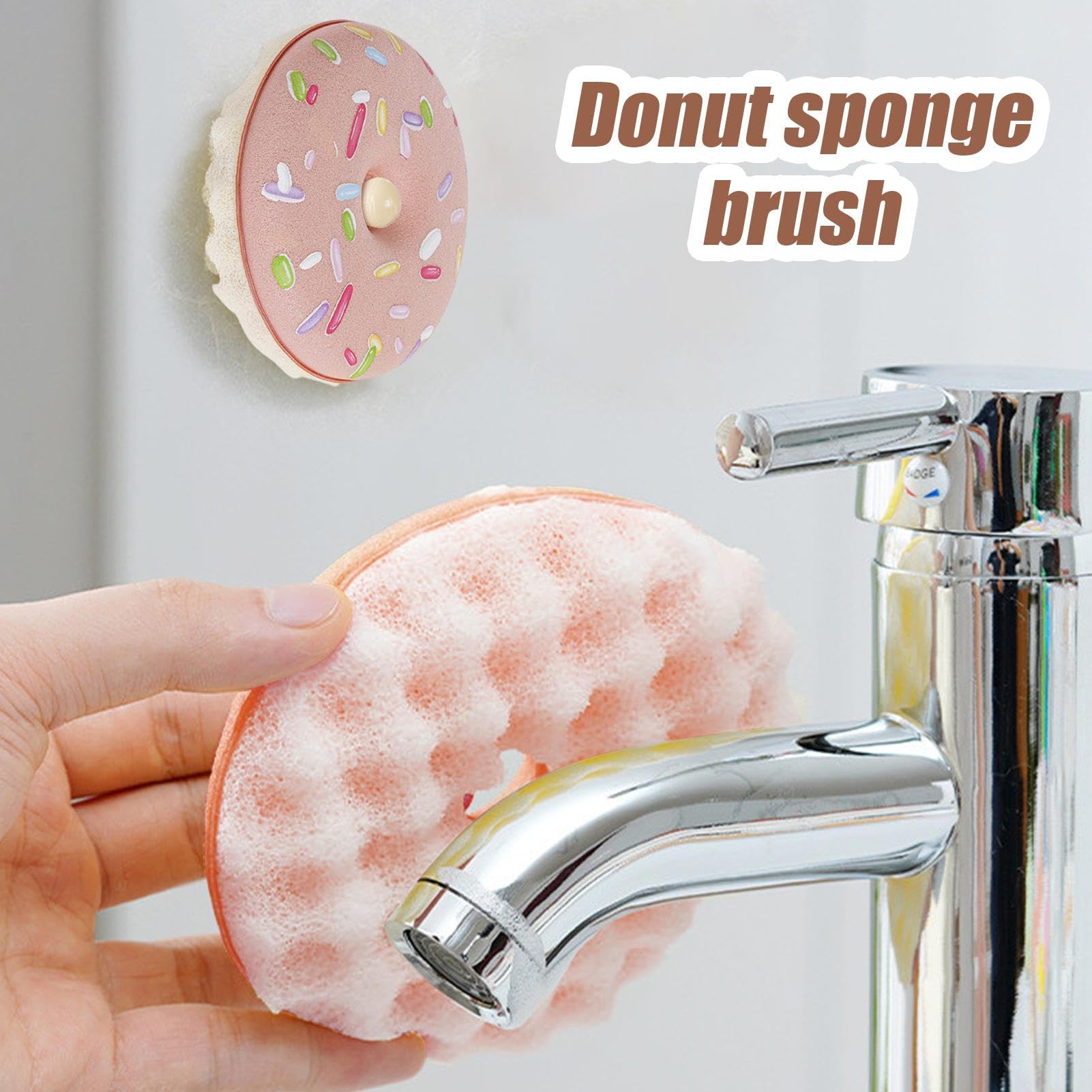Donut - Multifuncional Reutilizable Accesorios para el Hogar,Ollas Sartenes Rascador de Limpieza Sin Araño,Adecuado para Ducha Lavabo Vajilla Encimeras Azulejos Y Fregadero