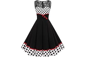 Vintage Lace Rockabilly Cocktail Party A-Line Swing Dress