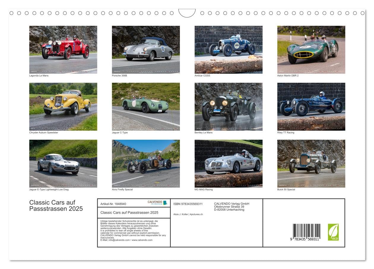 Classic Cars auf Passstrassen 2025 (Wandkalender 2025 DIN A3 quer), CALVENDO Monatskalender: Klassische Automobile unterwegs in der Alpenwelt (CALVENDO Sport)
