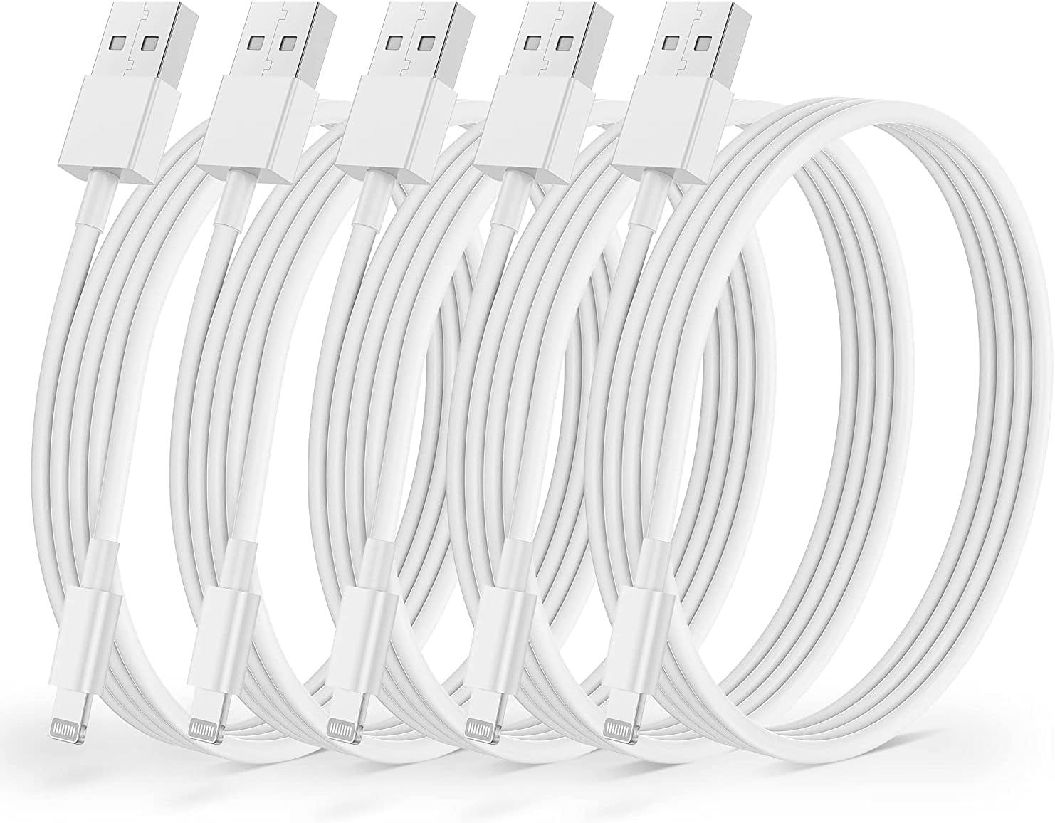 IPhone Charging Cord Lightning Cables, Original Upgraded [5Pack 1M ] Apple MFi Certified USB A Charging Cable for iPhone 14/13/12/11 Pro Mini SE XS Max X XR 8 7 6s Plus