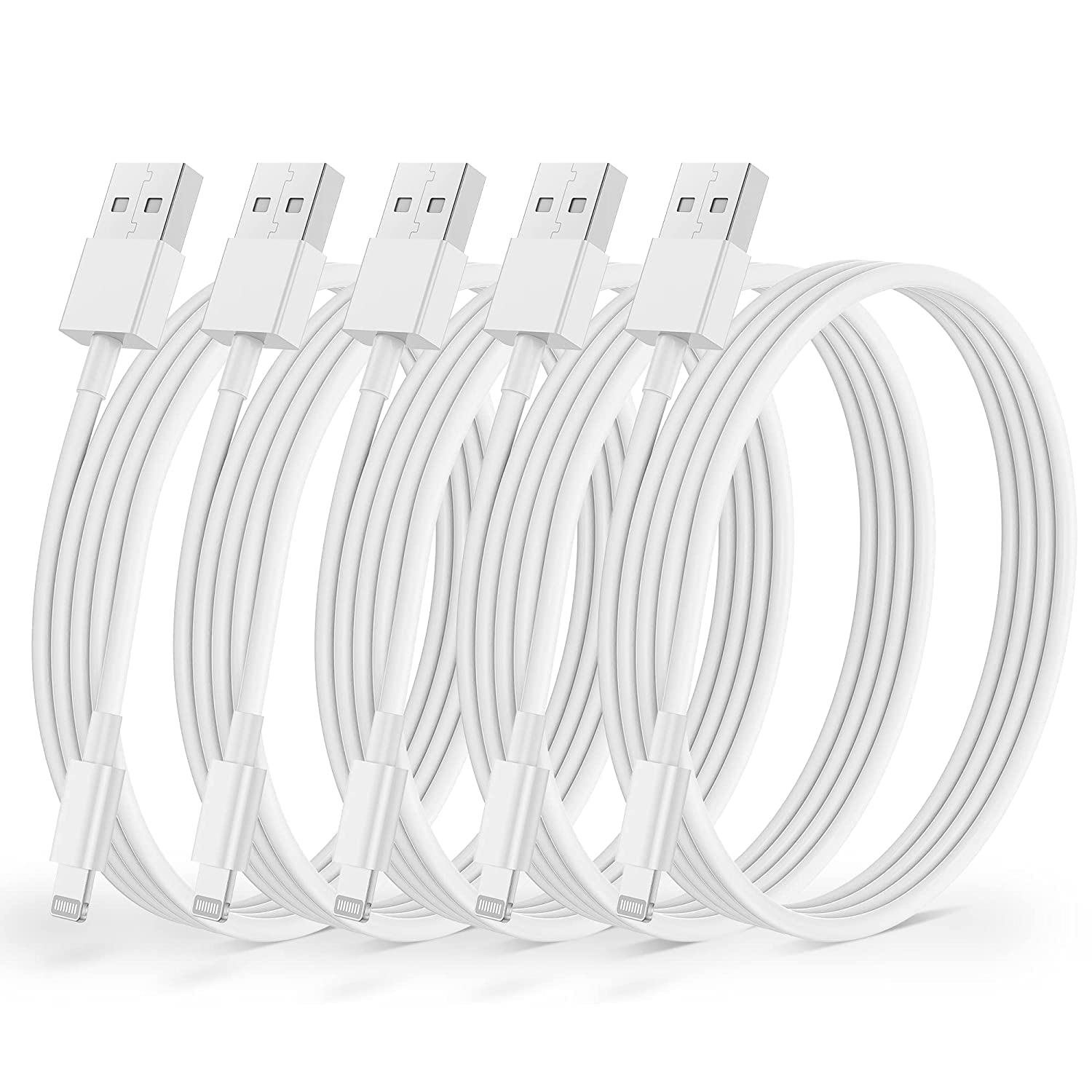 IPhone Charging Cord Lightning Cables, Original Upgraded [5Pack 1M ] Apple MFi Certified USB A Charging Cable for iPhone 14/13/12/11 Pro Mini SE XS Max X XR 8 7 6s Plus