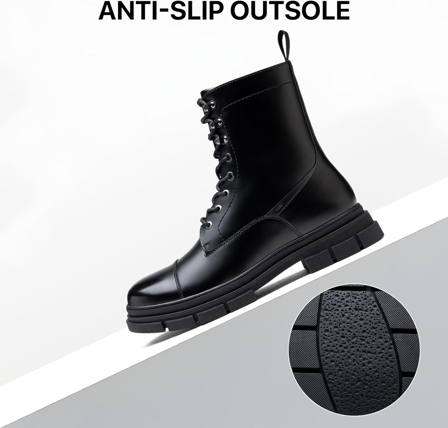 Jousen Mens Boots Casual Fashion Motorcycle Waterproof Combat Boots For Men - Image 4