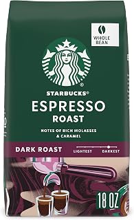 Starbucks Espresso Roast Whole Bean Coffee, Dark Roast, 100% Arabica, 18 oz - Rich Molasses & Caramel Notes