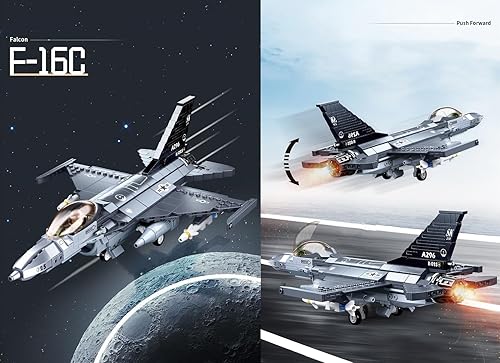 Miniatura 3 de kcolpas Kits de juguetes de construcción de armas militares para niños y adultos - Juguetes con caza Halcón, compatibles con modelos de nano escala