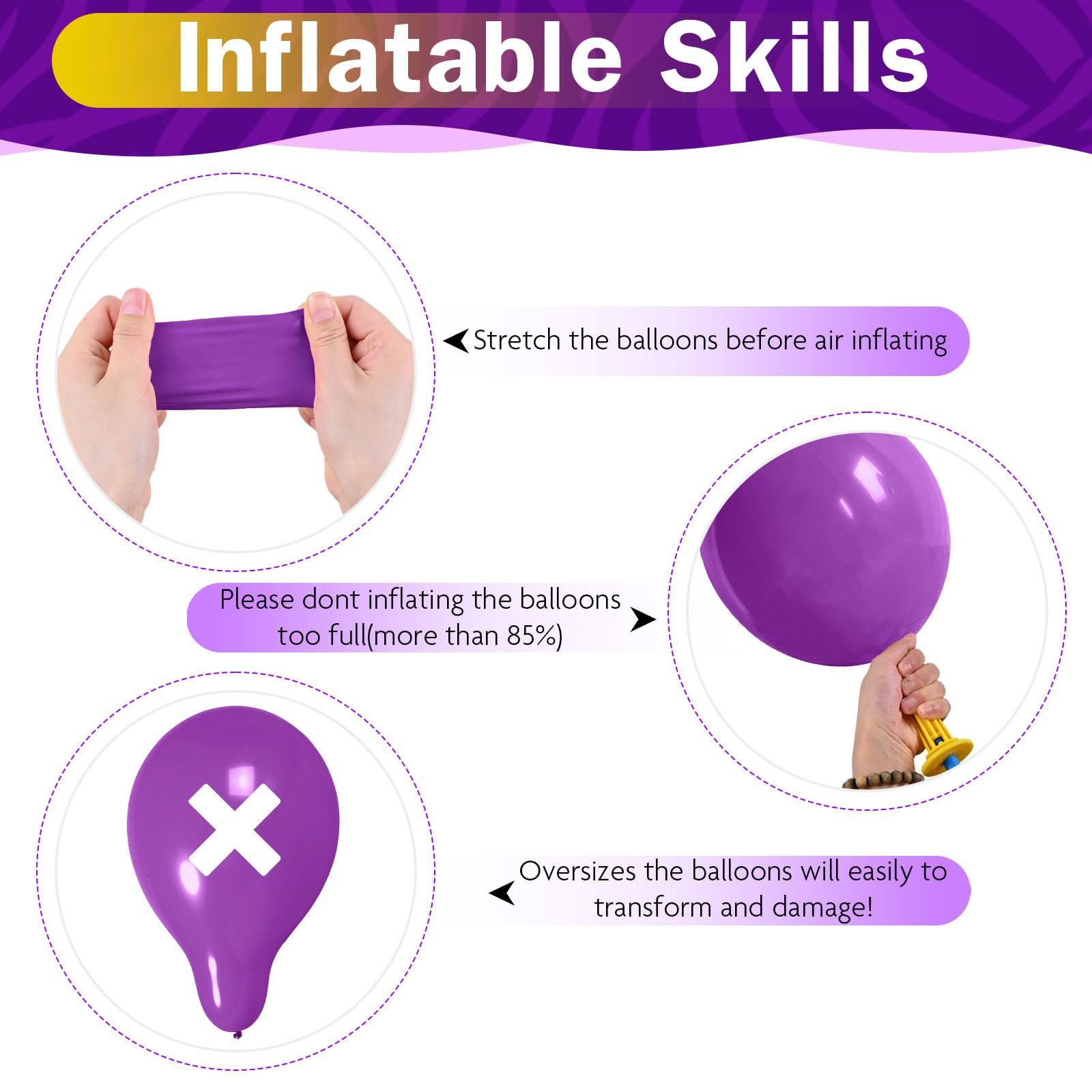 HILAVO Fioletowe niebieskie żółte czarne balony 60 szt. metaliczny fioletowy królewski niebieski czarny żółty gra wideo balon lateksowy balon na imprezę dla dzieci gracza noc urodziny ukończenie
