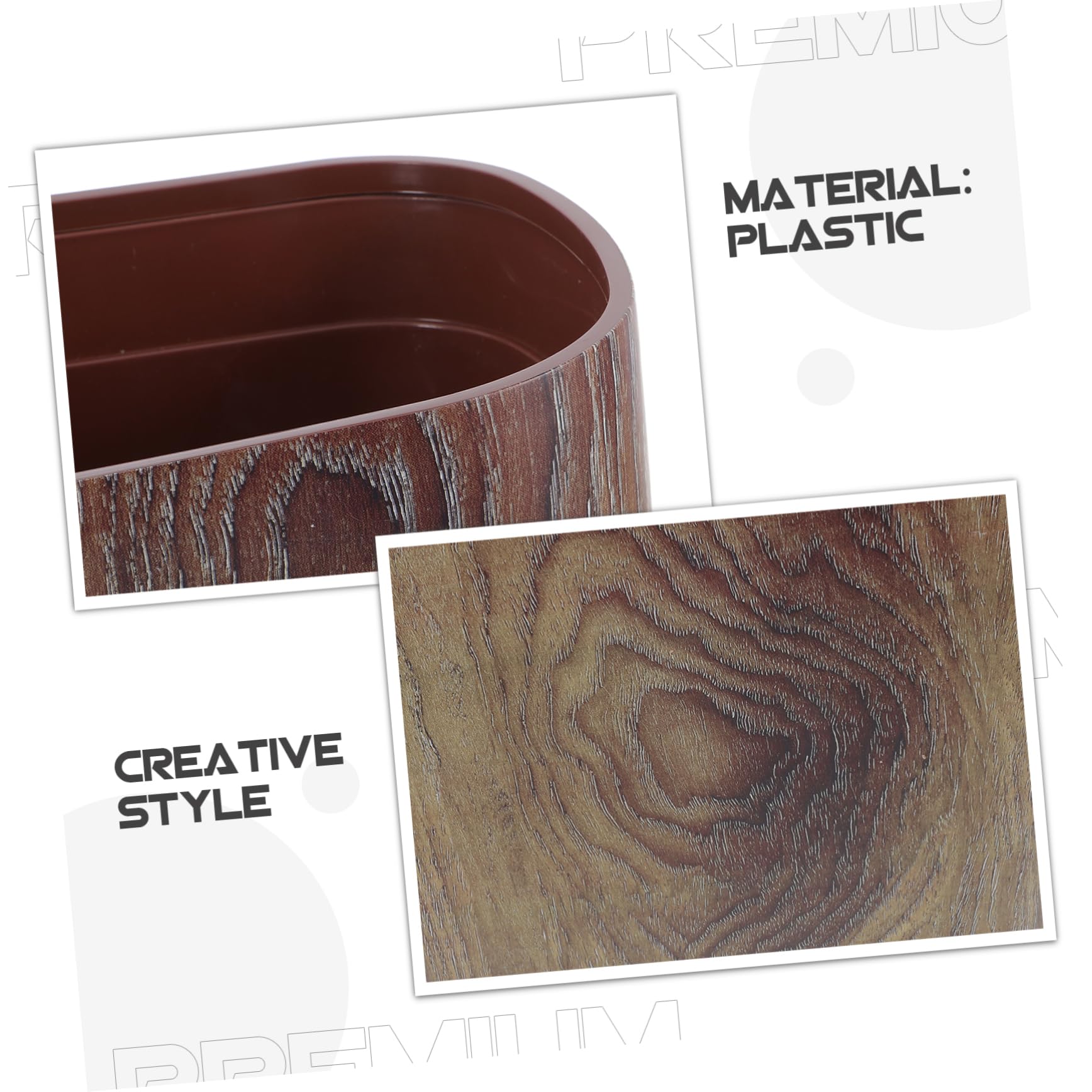 Cestino della Spazzatura a Forma Ellittica in Plastica Effetto Marmo | Design senza Coperchio, Bordo a Pressione Antiscivolo, per Bagno e Case Vacanza, Stile Semplice Moderno