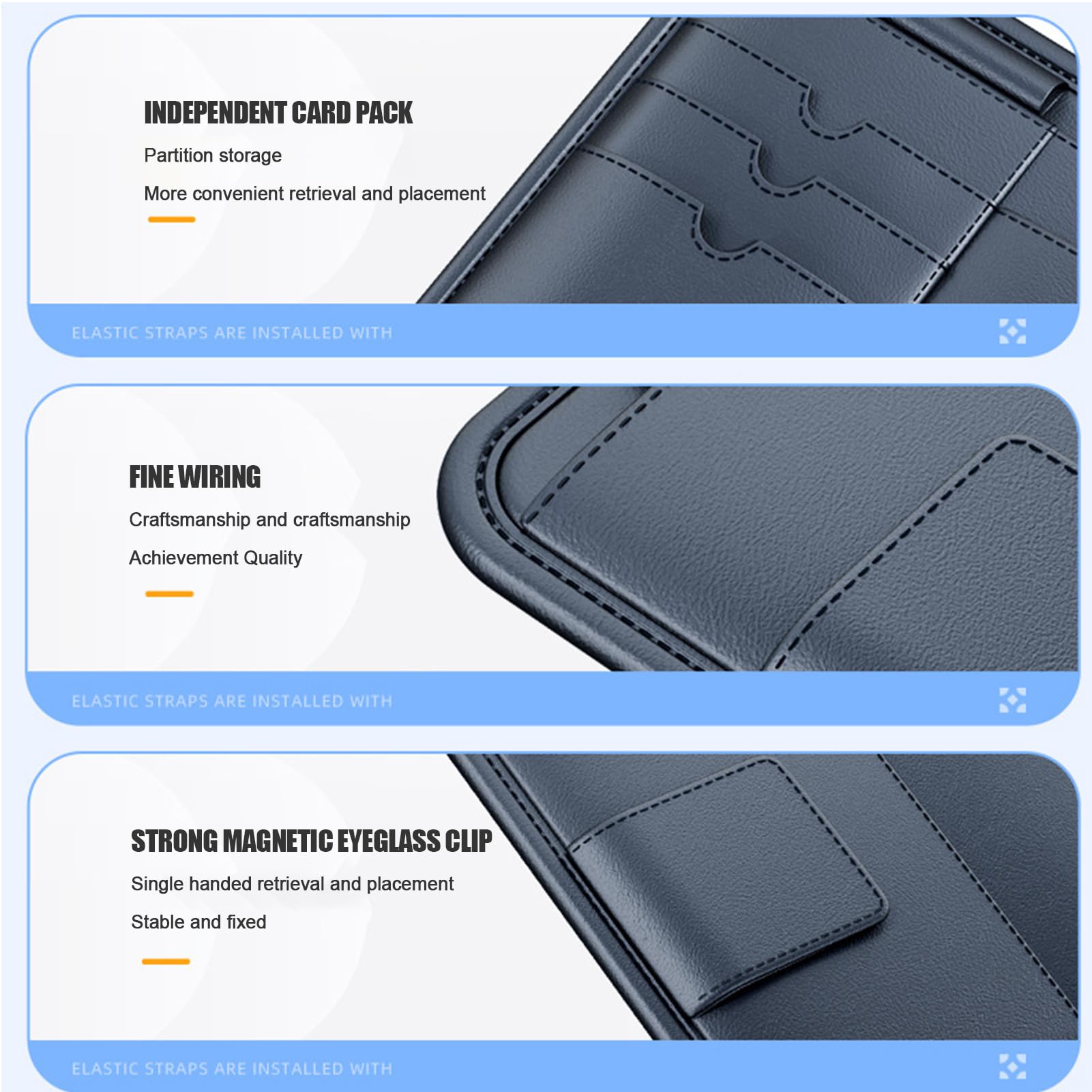 Supporto per occhiali da sole per auto, organizer per visiera parasole per | occhiali, decorazione interna 'auto, organizer per parasole per auto e camion