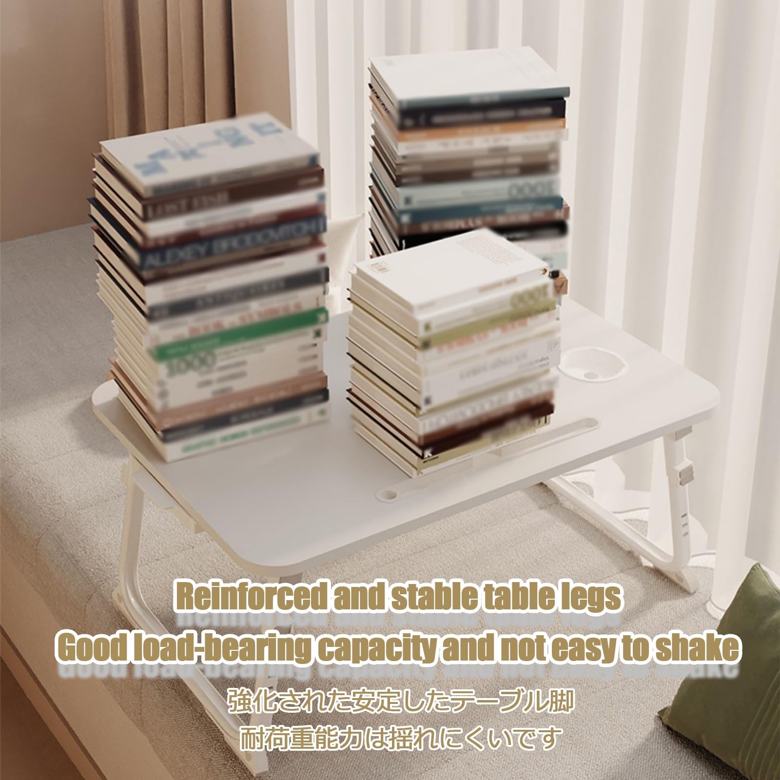 Lapdesk Pliable Plateau Pour Ordinateur Table Pliable Avec Porte Gobelet Table Portable Pour Ordinateur Table Pour Ordinateur Portable Table De Lit Pliante Multifonctionnel(Wood,Large drawer)