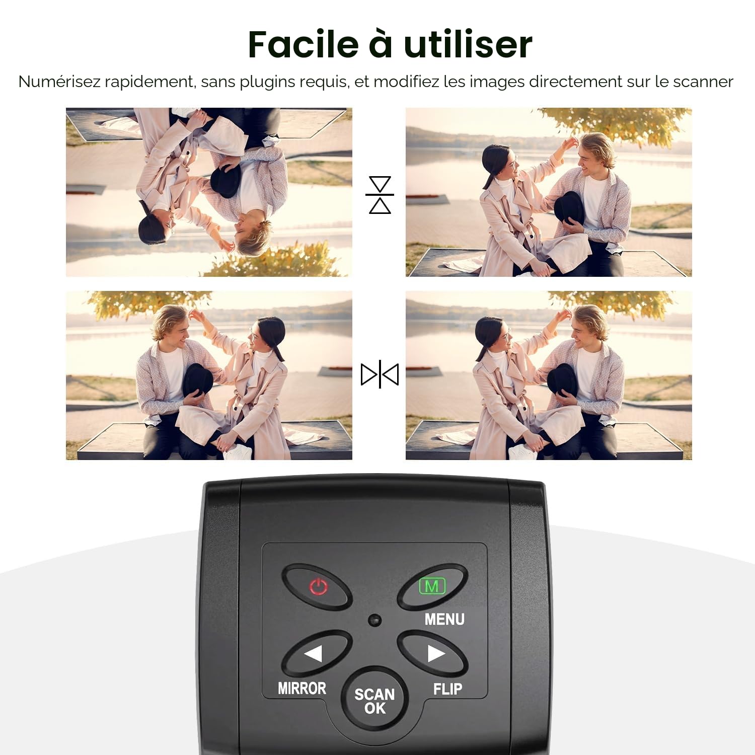 Scanner de Diapositives et Négatifs 35 mm,5MP/10MP Film et Diapo Convertisseur avec 2,4''LCD - Pas d'ordinateur Requis