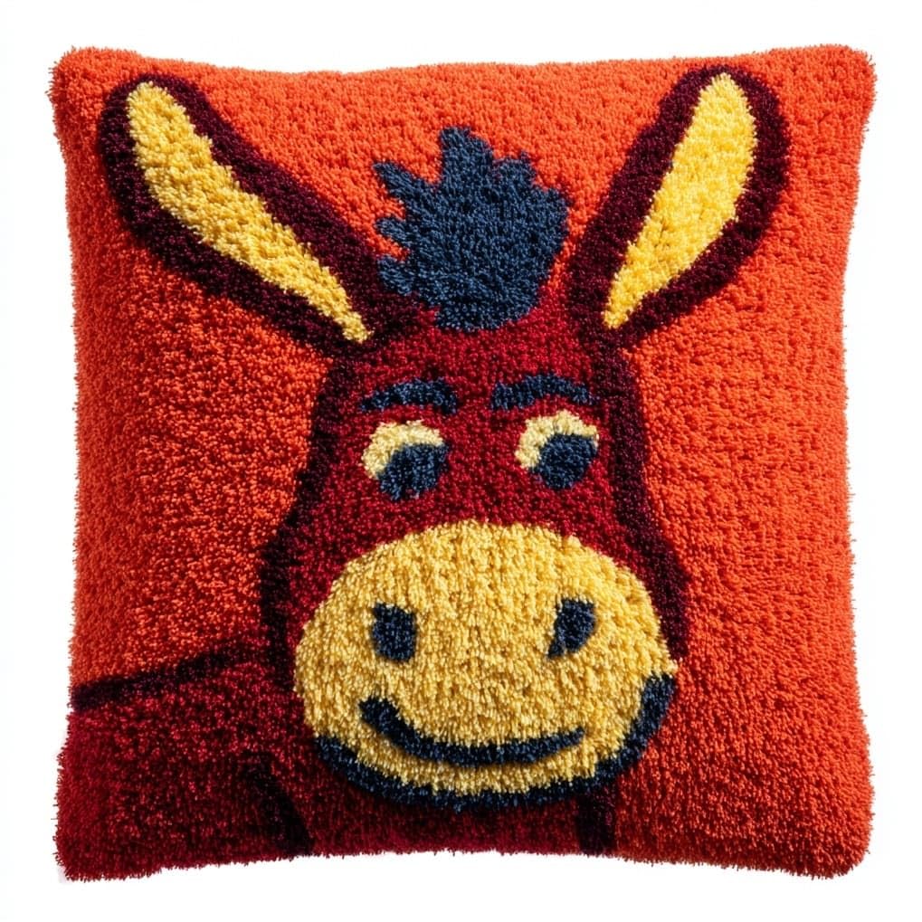 AxiangziK Latch Hook Cushion Kit for Beginners,Animal Donkey