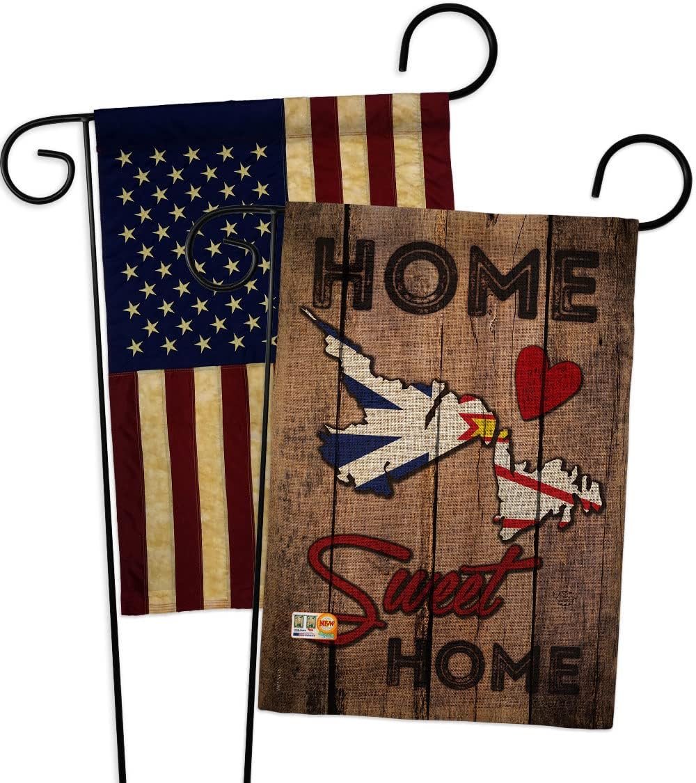 Canada Provinces Newfoundland and Labrador Home Sweet Garden Flags 2pcs Pack Regional Canadian Territories Region Country Particular Area Small Gift Yard House Banner Double-Sided 13 X 18.5