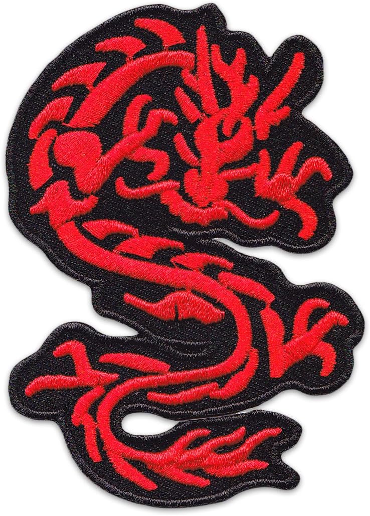 Wakapu Nordic Dragon Patch Iron On Sew On Embroidered Vikings Tattoo Celts Symbol of Protection Strength Bortherhood Druids (Small)
