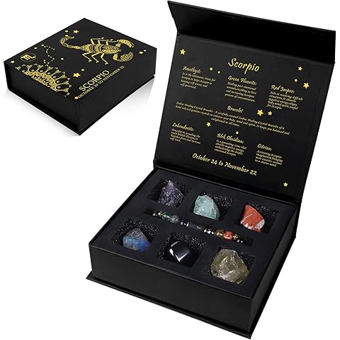 GolbalJew 12 Zodiac Signs Crystals and Healing Stones Gifts for Women Natural Crystal Jewelry Healing Crystal Zodiac Sign Stones with Crystal Bracelet The Astrology Birthstone with Horoscope Box Set