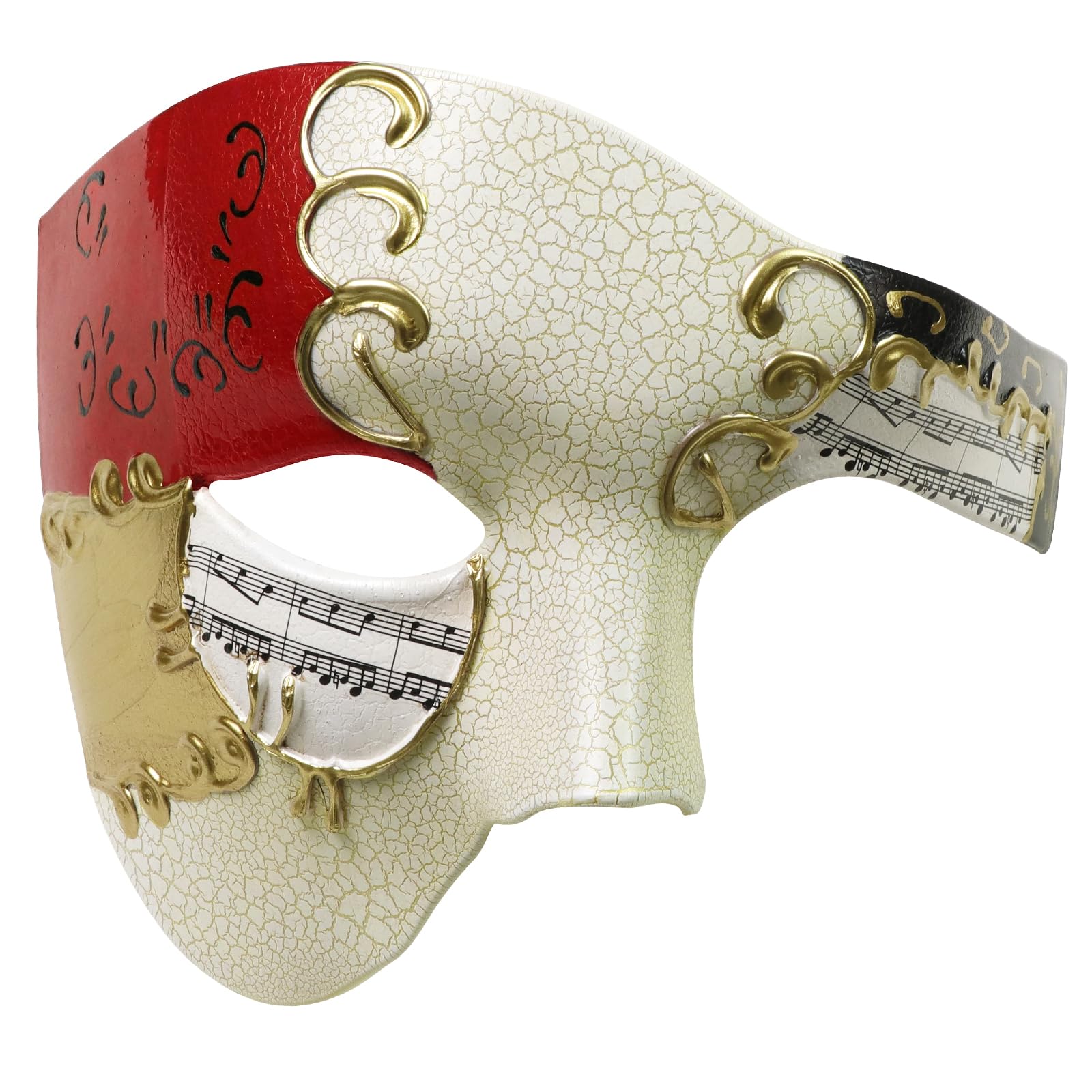 Half Face Men's Phantom Of The Opera Vintage Design Venetian Carnival Masquerade Mask