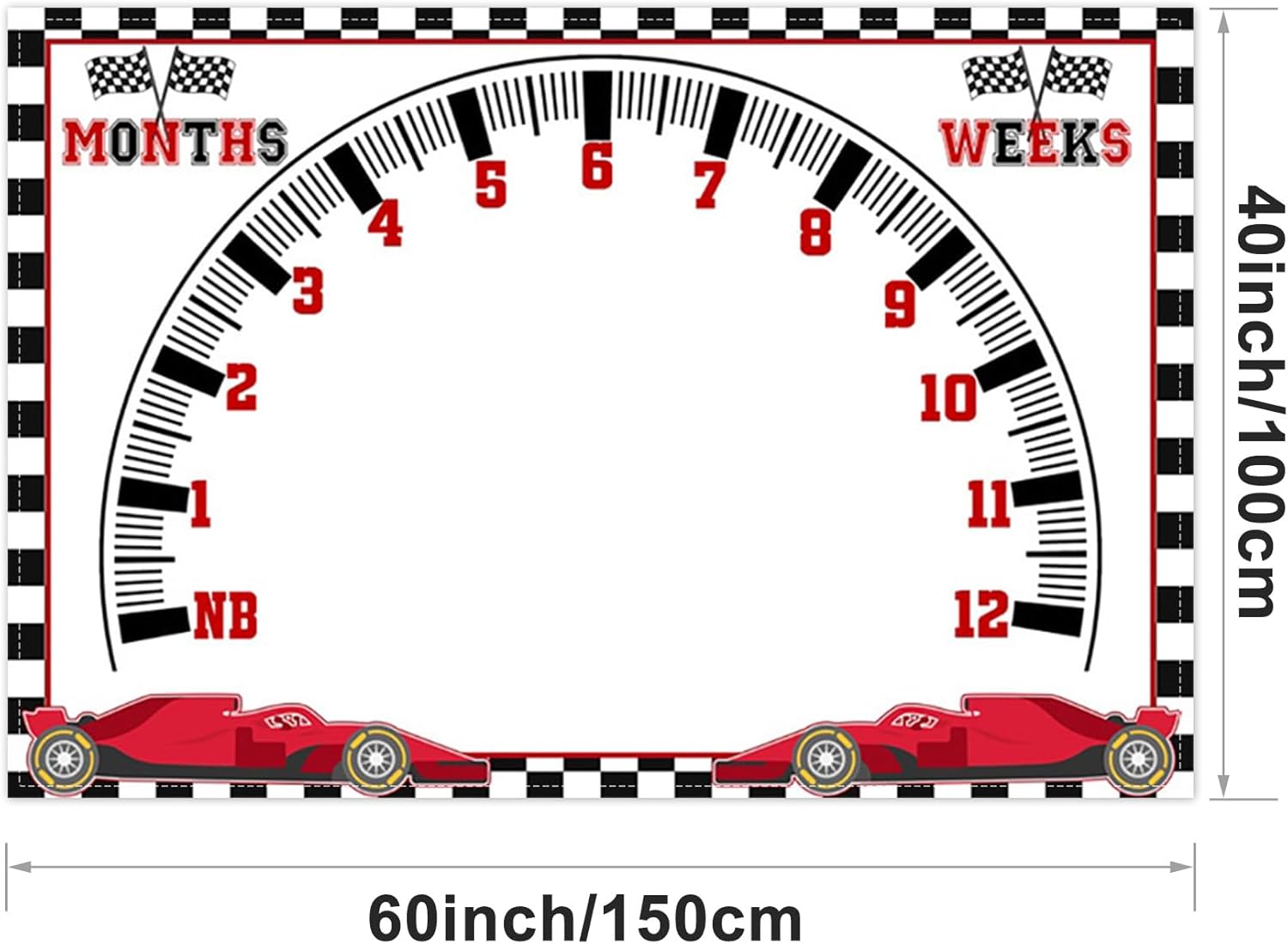CSFOTO Racing Car Baby Monthly Milestone Blanket Newborn Growth Record Prop Milestone Blanket for Baby Boy Photography Props for Newborn Baby Shower 60"x40" with Frames - Image 6