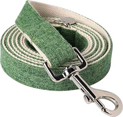 Miniatura 6 de DOGWONG Collar de algodón de cáñamo para perro, collar de perro rosa resistente, duradero, suave, de tela natural, collar de perro para mascotas,