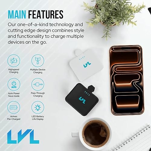 Miniatura 5 de Spark Cargador portátil para iPhone 171615 USB C 2500mAh Power Bank con indicadores LED 2.4A carga rápida Mini cargador portátil con tecnología de