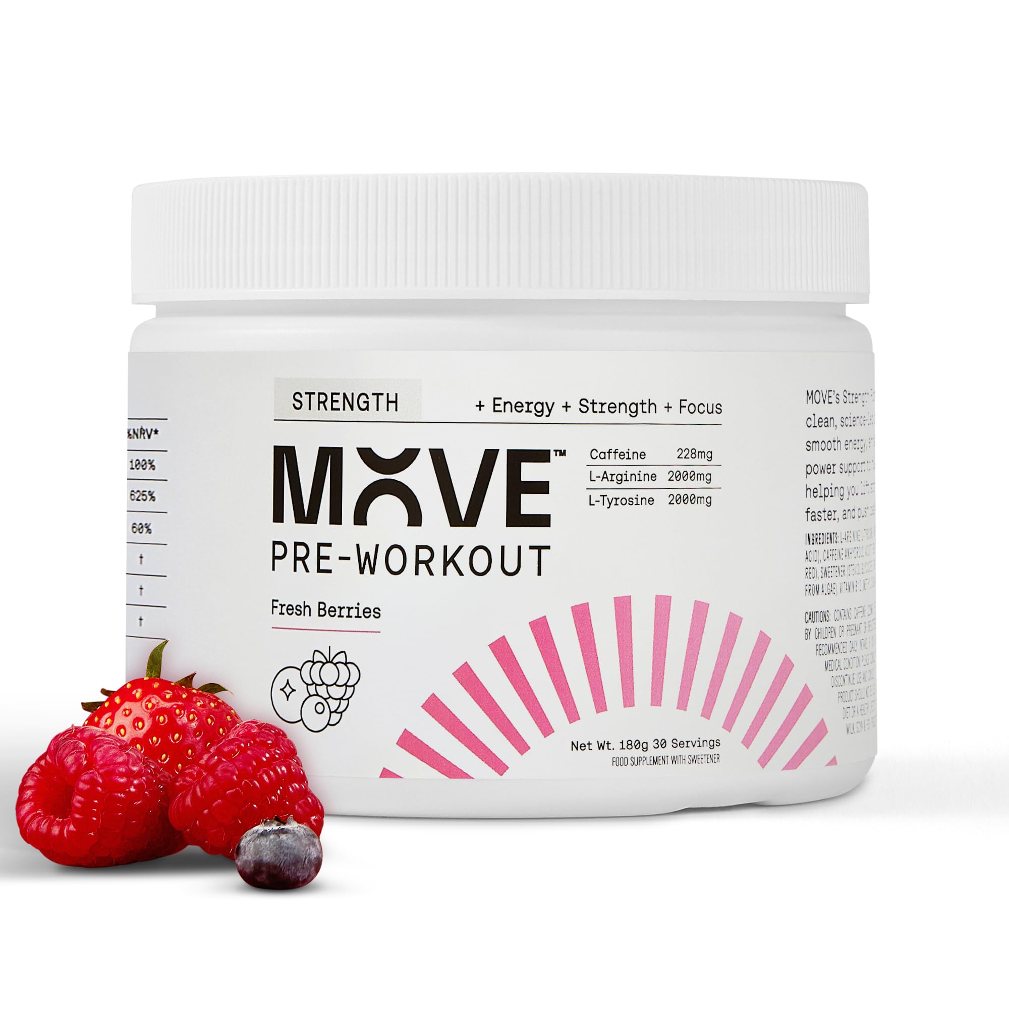 Pre Workout Powder for Men & Women, Pre Workout Shots, Energy Drink Powder, Beta Alanine Free Preworkout Beta Fuel, Fresh Berries, 30 Servings, Informed Sport Certified