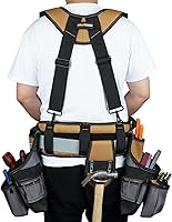 Vista 5 de MELOTOUGH Cinturón de herramientas con tirantes Bolso de herramientas con tirantes Peine para carpinteros Delantal Cinturón de herramientas
