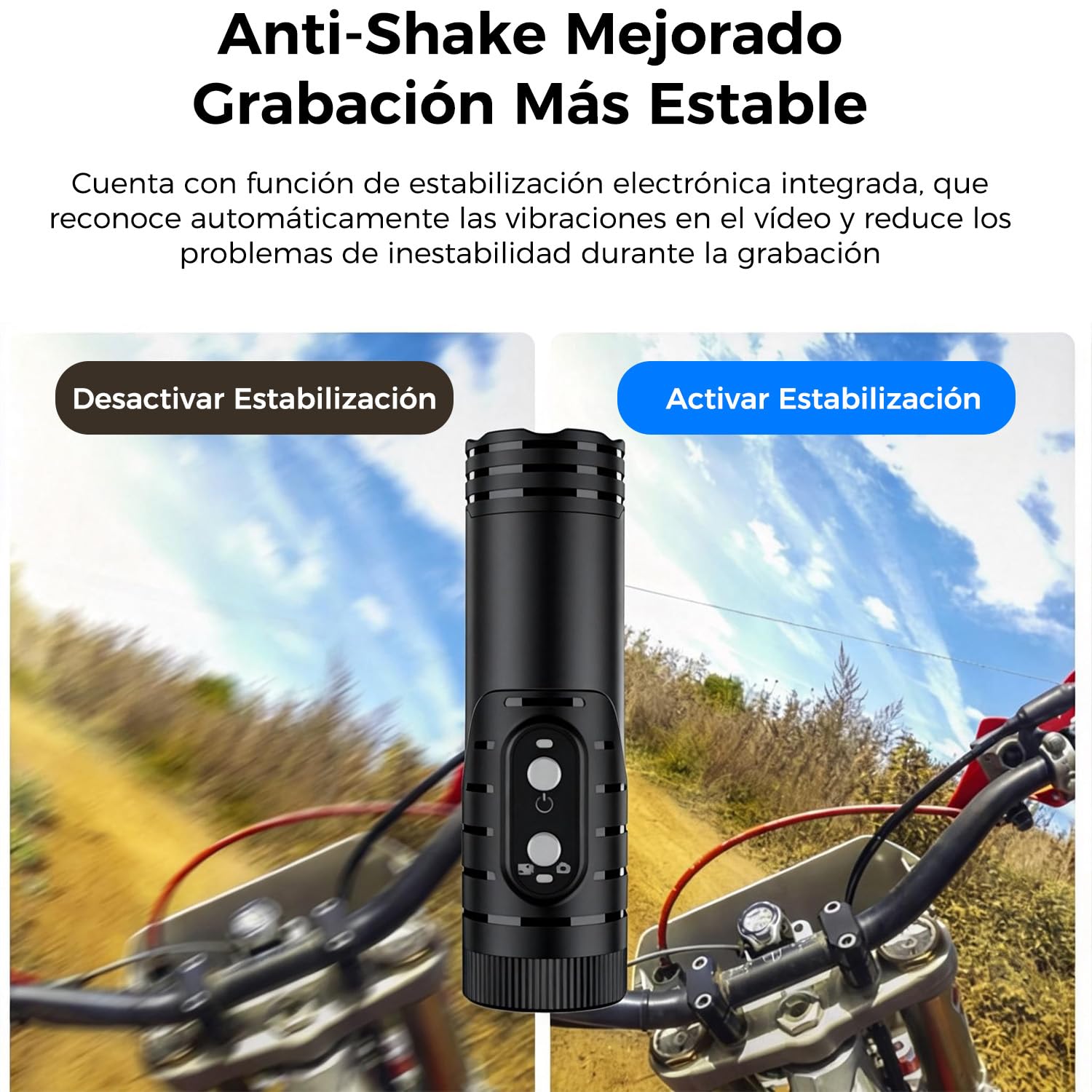 Zeerkeer Dashcam para Moto con Soporte para Casco y Manillar, 1080P Cámara de Casco Impermeable, Gran Angular de 120°, Grabadora de Esquí con Estabilización EIS, Grabación en Bucle, Batería de 3 horas