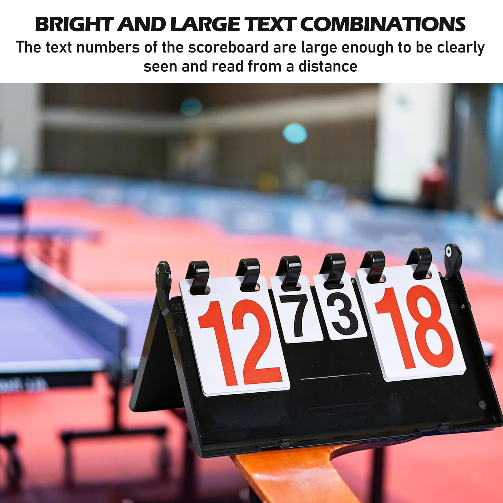PORFOYO Tabellone segnapunti, 4 cifre per competizioni sportive, tabellone segnapunti 38,8 * 21 * 21 cm, conteggio per competizioni con tacca, tabellone segnapunti sportivo digitale, conteggio