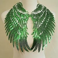 Vista 1 de 1 par de parches de lentejuelas de alas de ángel doradas y plateadas para ropa, parche bordado para planchar, apliques de accesorios de Navidad