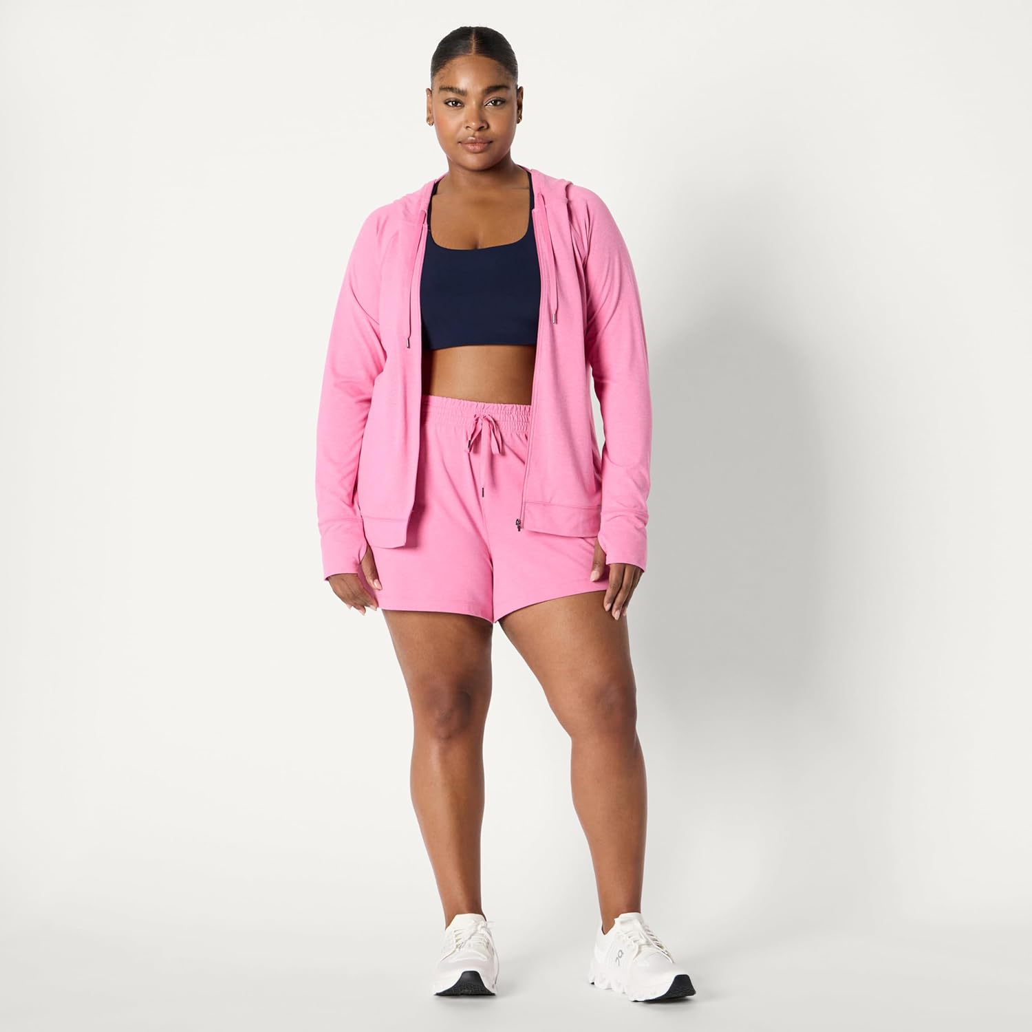 Amazon Essentials Women's Athletic Soft Performance Lightweight Zip Up Workout Hoodie Jacket, Space Dye - Image 7