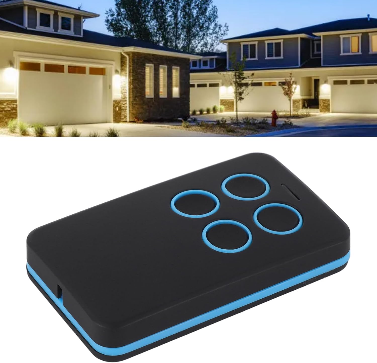 Bewinner Universal Garage Door Remote Control in use, opening a garage door.