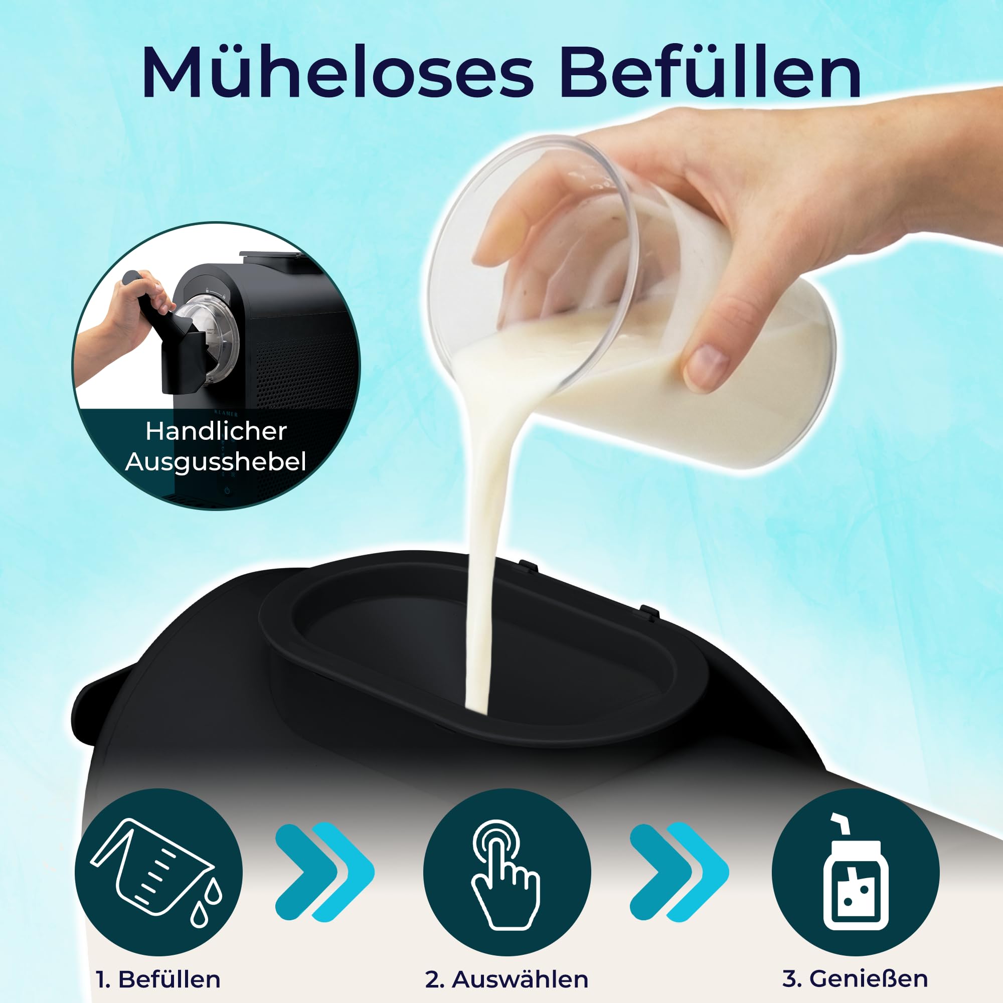 KLAMER Softeismaschine, Eismaschine & Slush Maschine mit 7 Programmen: Softeis, Slushie, Frappé u... Ansicht 6