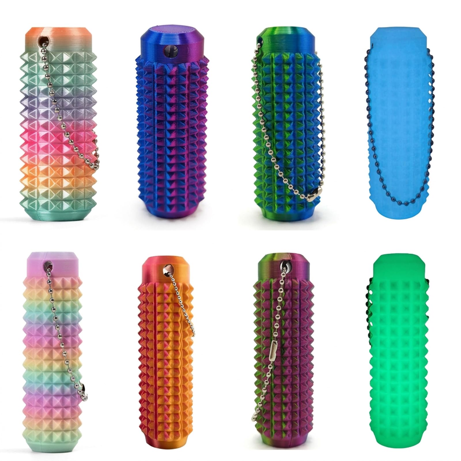 8 Piece Spiky Fidget, 3d Printed Fidget, Fidget Adults Set With Textured Surface, Pain Stim Fidget For Management, Relieving Anxiety For Offices, Schools And Households