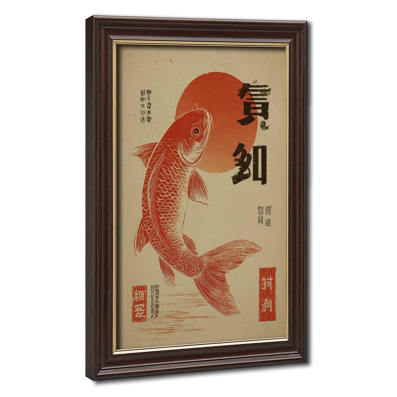 Bareronor Japanese Koi Fish (3) Canvas Poster Bedroom Decor Landscape Office Room Decor Gift 20" L X 30" W
