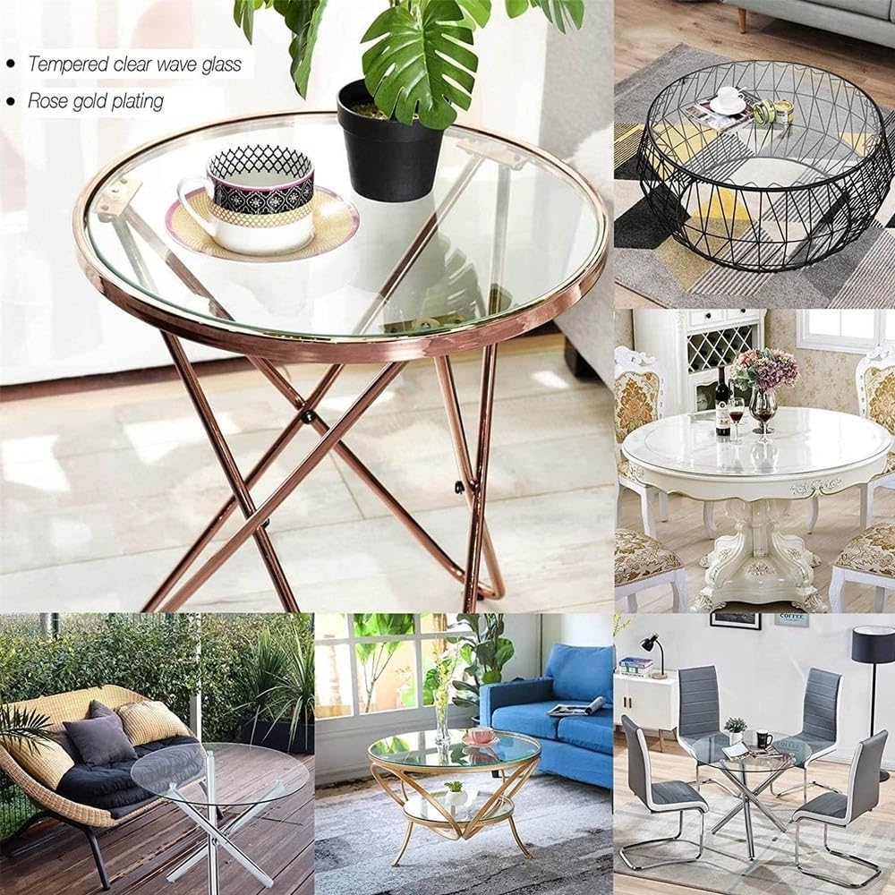 Round Table Top Tempered Glass, Patio Table/Dining Table Top, 15 24 30 32 40 Inch, Clear Table Top, Premium Circular Glass Top, Wear Resistant(80cm(32in))