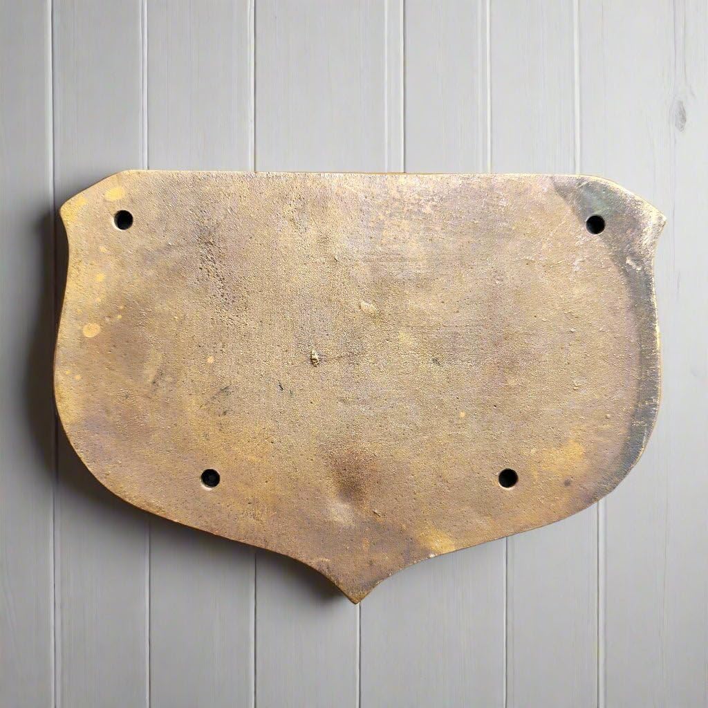 Pirate Skull No Solicitors Solid Brass Plaque With Antique Finish (5.25" x 4")