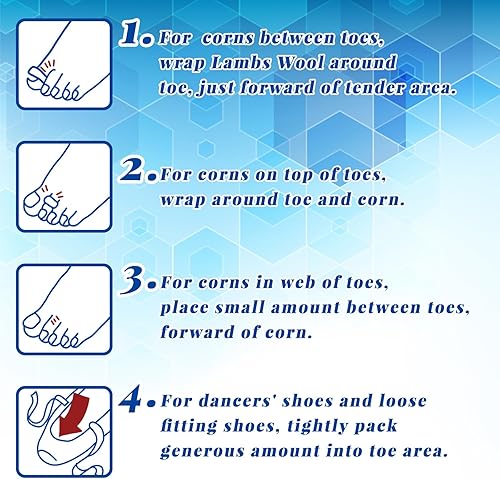 Miniatura 4 de Minatee 4 piezas de lana de cordero para dedos de los pies suaves separadores de dedos de los pies, almohadillas de lana de cordero, almohadillas de
