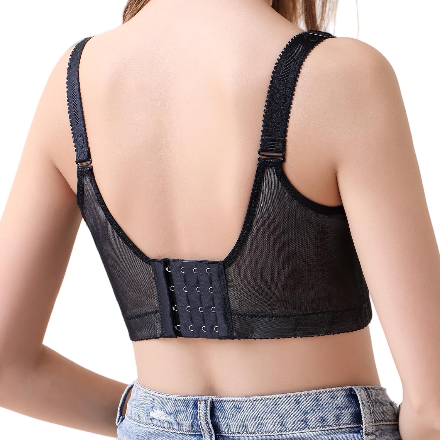 Women Lace Plus Size Bra Adjustable Full Coverage Seamless Breathable Soft Underwire Support Bras - Image 4