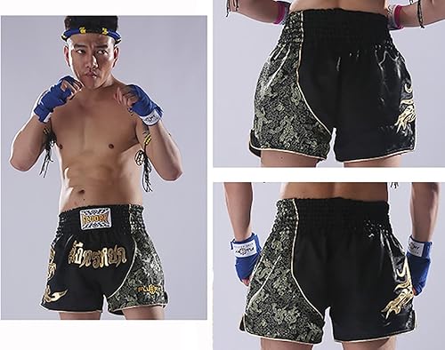 Miniatura 172 de Fluory - Pantalones cortos de lucha para muay thai, shorts de MMA, ropa de entrenamiento para lucha en jaula, grappling, artes marciales, kickboxing