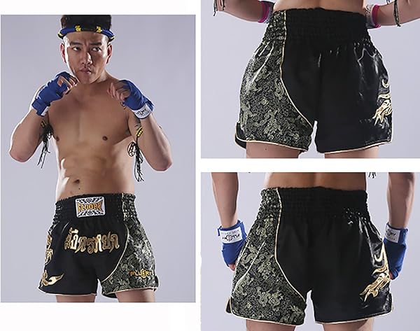 FLUORY Short de Combat Muay Thai, MMA Vêtements Cage d'entraînement Fighting Grappling Arts Martiaux Kickboxing Short Vêtements - 2