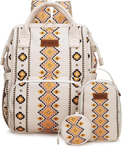 Montana West Wrangler Callie - Mochila para pañales con funda para chupete, bolsa cruzada para biberón y correas para cochecito de bebé, diseño