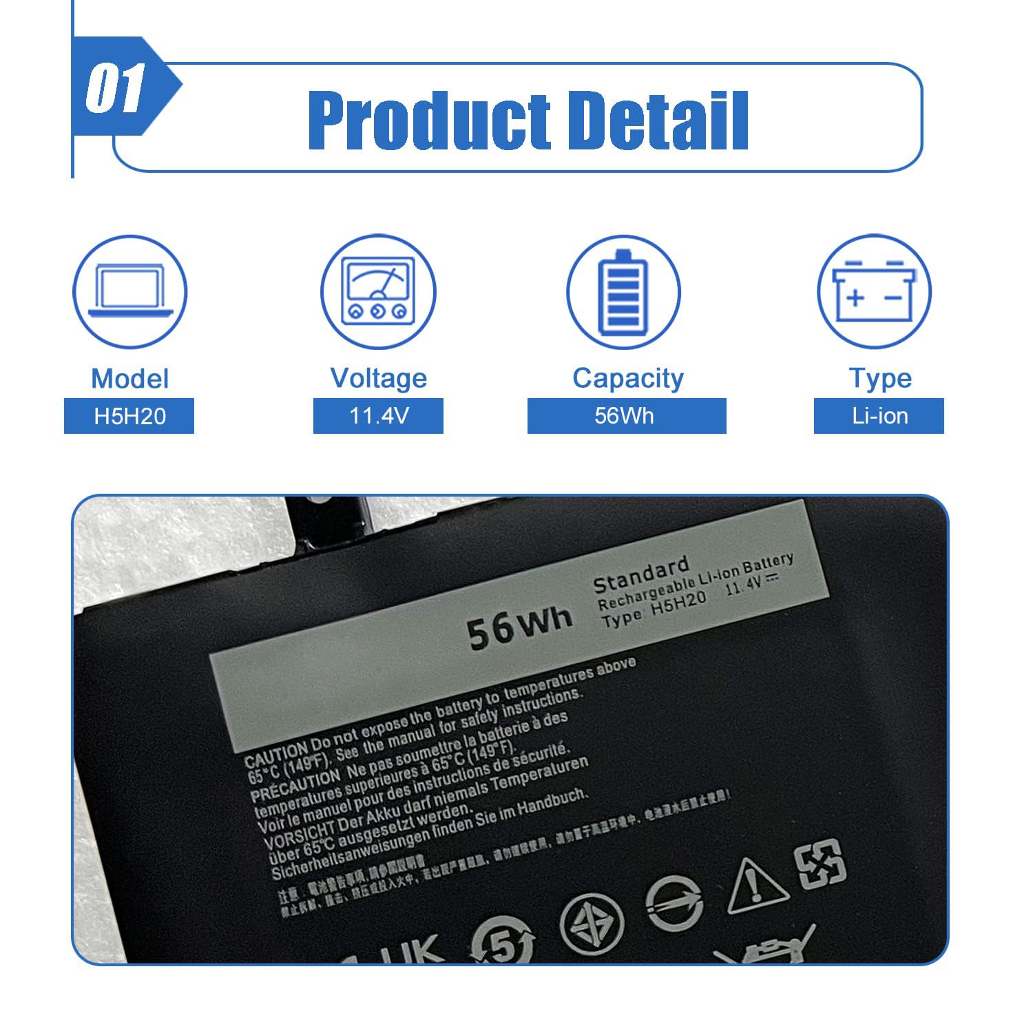 Amazon.com: Dentsing H5H20 Laptop Battery RRCGW Replace for Dell