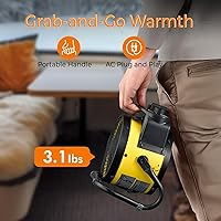 Vista 7 de TRUSTECH Calentador de invernadero, calentador eléctrico para exteriores de 1500 W, calefacción 3S y 3 modos de calor, protección contra